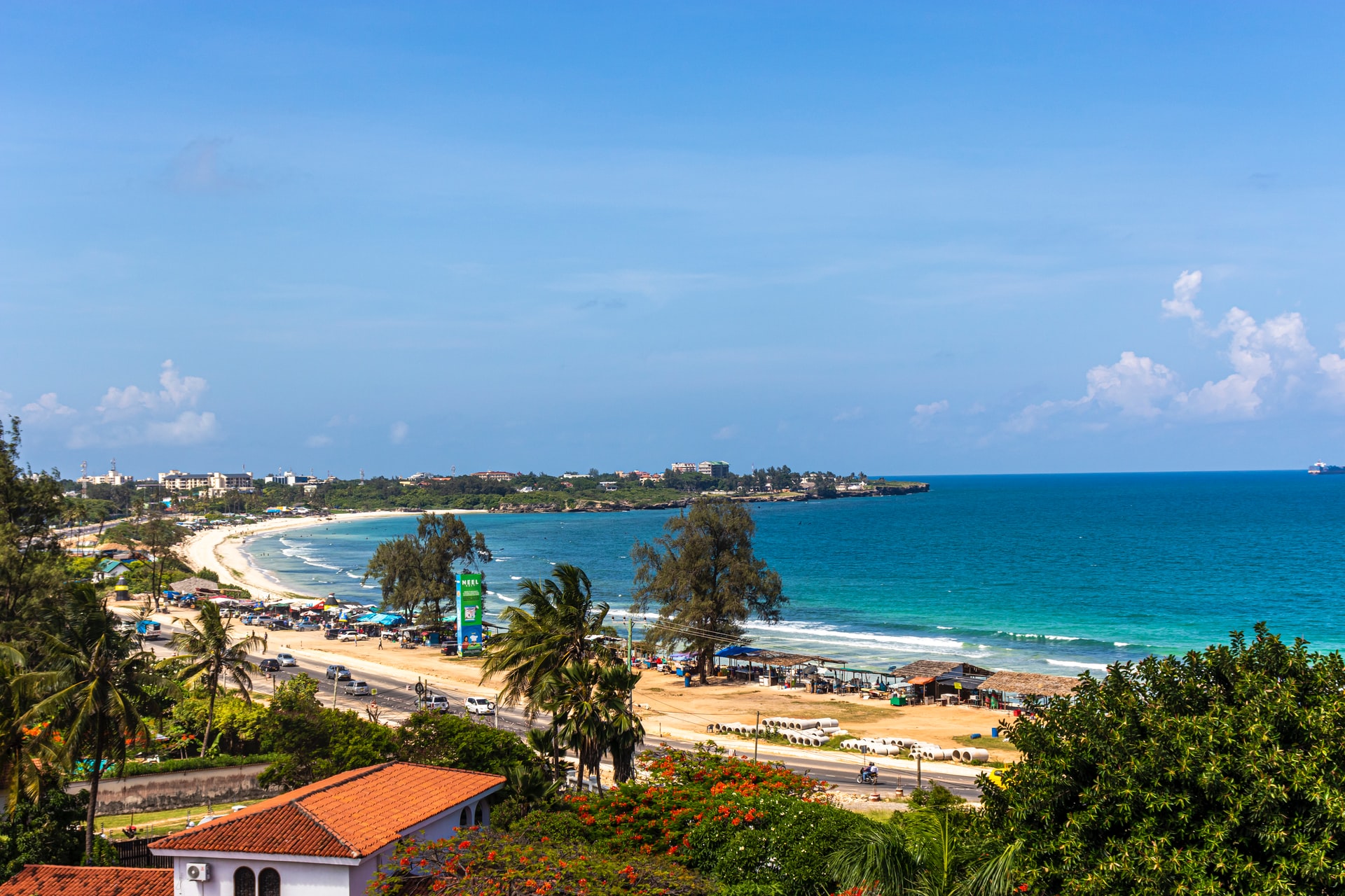 Aerial view of a beach