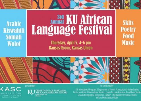 A poster advertising the 3rd annual KU African Language Festival